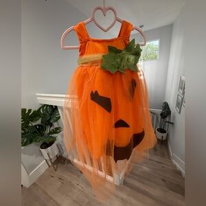 Pottery Barn Orange Pumpkin Tulle Girls' toddlers Halloween Costume Dress 3T